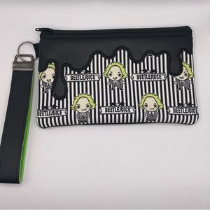 Beetlejuice Black and White Wristlet clutch bag. Pre-owned